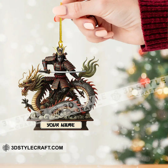 Dragon Samurai, Home Decor, Christmas Ornament, Personalized Ornament style option 2