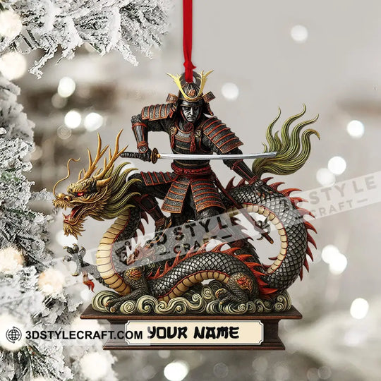Dragon Samurai, Home Decor, Christmas Ornament, Personalized Ornament style option 4