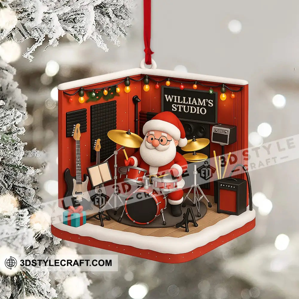 Drummer Santa Home Decor Christmas Ornament Personalized Ornament Ornament