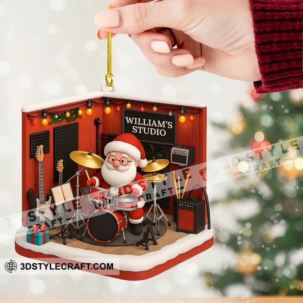 Drummer Santa Home Decor Christmas Ornament Personalized Ornament Ornament