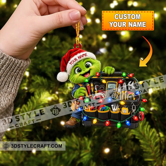 Electrician Home Decor, Christmas Ornament, Personalized Ornament style option 1