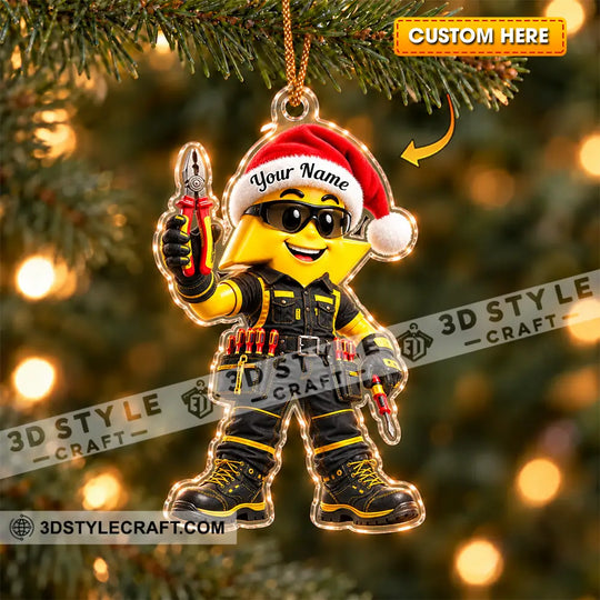 Electrician Home Decor, Christmas Ornament, Personalized Ornament style option 1