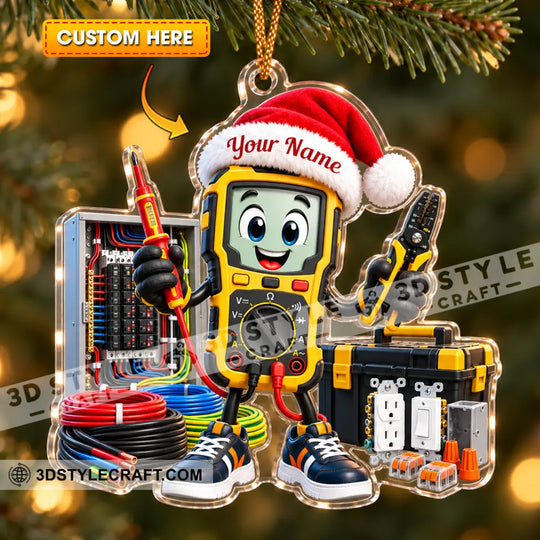 Electrician Home Decor, Christmas Ornament, Personalized Ornament style option 1