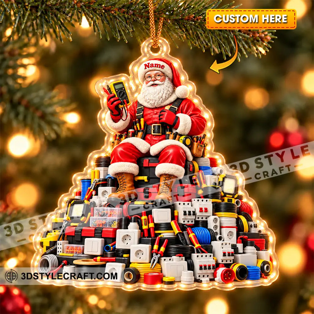 Electrician Home Decor Christmas Ornament Personalized Ornament - 3.54’’ / 1 Ornament - Ornament