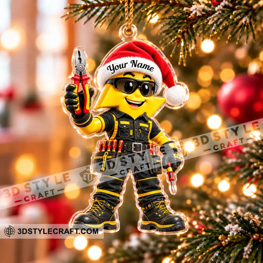 Electrician Home Decor, Christmas Ornament, Personalized Ornament style option 3