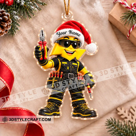 Electrician Home Decor, Christmas Ornament, Personalized Ornament style option 2