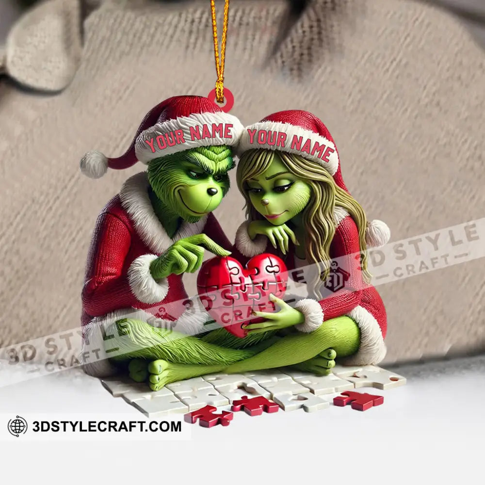 Elf Couple Christmas Home Decor Ornament Personalized