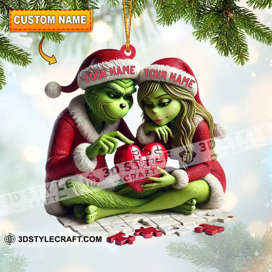 Elf Couple Christmas Home Decor Ornament Personalized 3.54’’ / 1