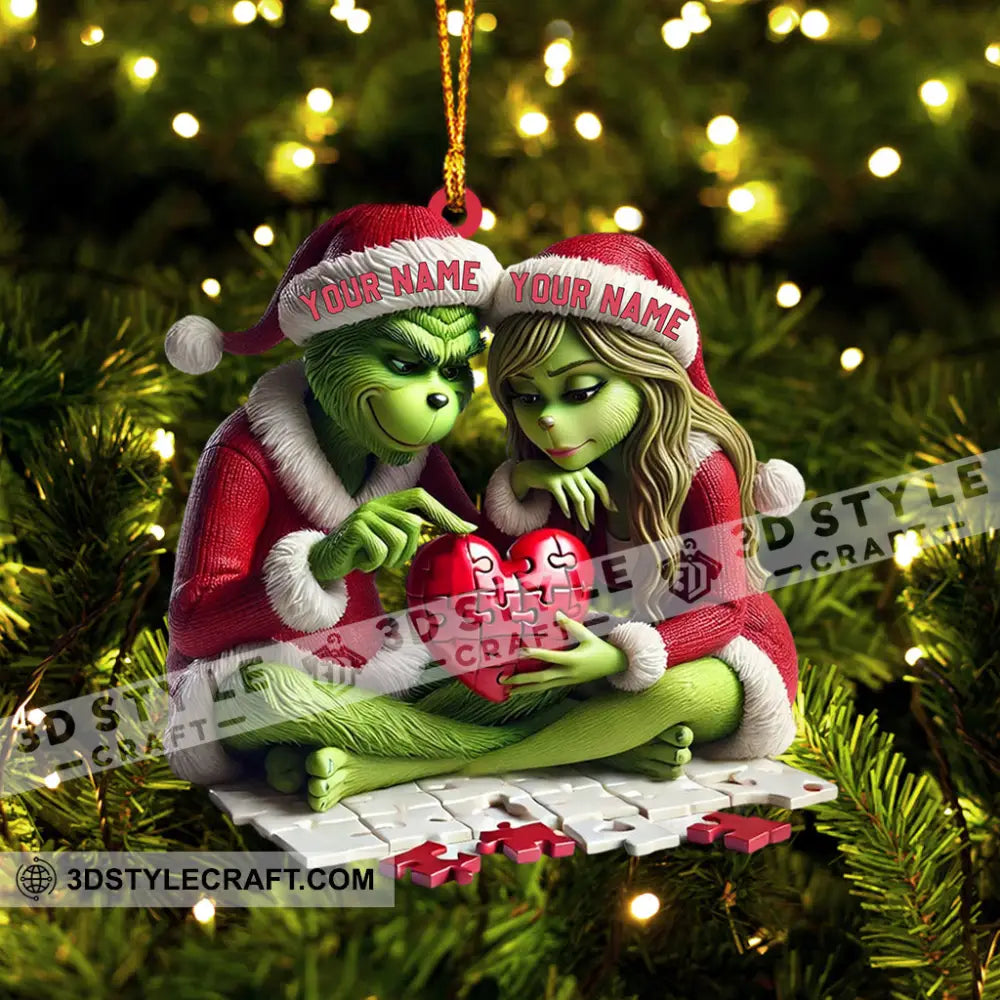 Elf Couple Christmas Home Decor Ornament Personalized