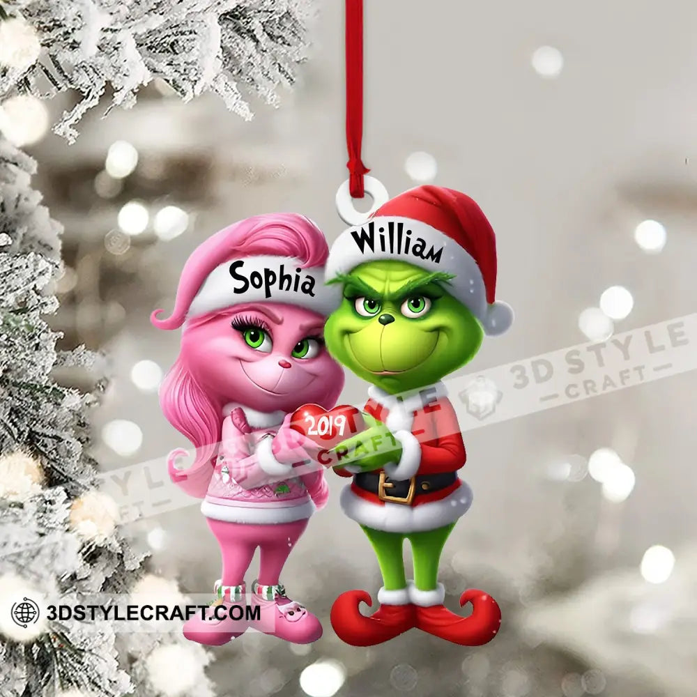 Elf Couple Christmas Ornament Personalized