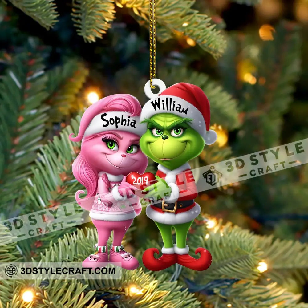 Elf Couple Christmas Ornament Personalized