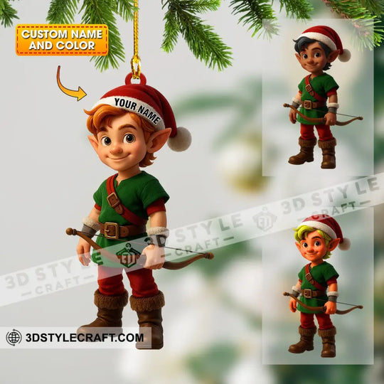 ELF Victor Christmas Home Decor, Christmas Ornament, Personalized Ornament style option 1