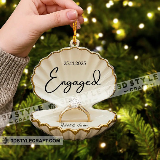 Engaged, Couple Christmas Home Decor, Christmas Ornament, Personalized Ornament style option 3