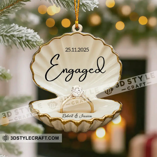 Engaged, Couple Christmas Home Decor, Christmas Ornament, Personalized Ornament style option 4