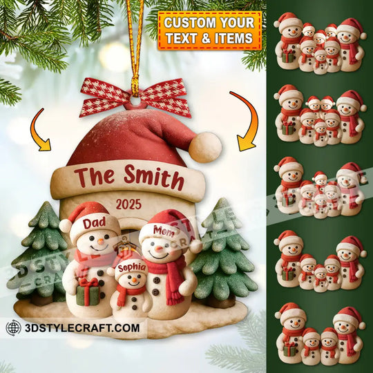 Family Christmas, Home Decor, Christmas Ornament, Personalized Ornament style option 1