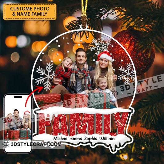 Family Christmas Ornament - Custom Photo Personalized Acrylic Gift For