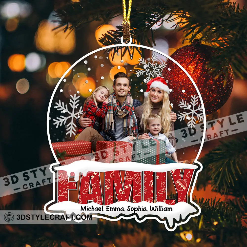 Family Christmas Ornament - Custom Photo Personalized Acrylic Gift For