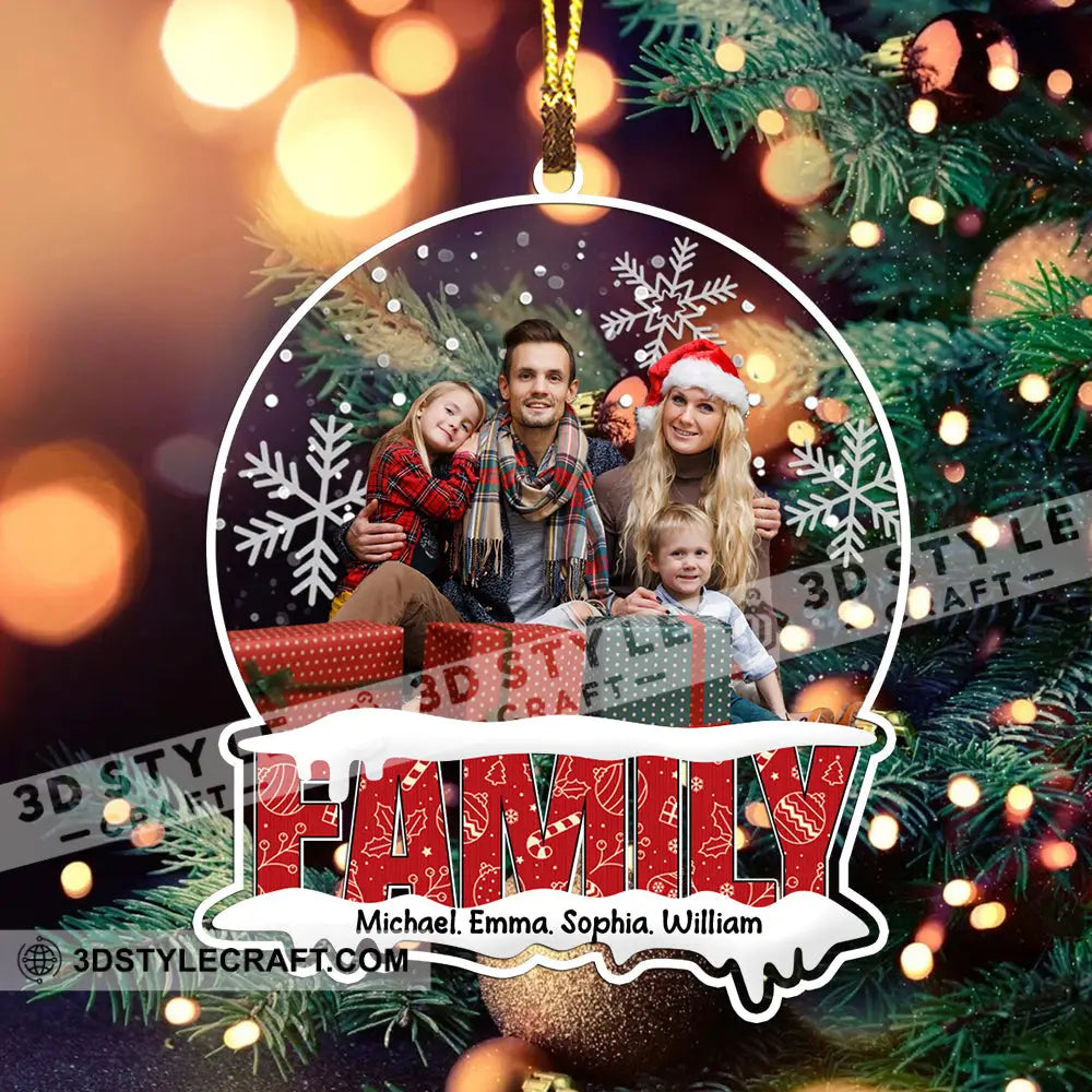 Family Christmas Ornament - Custom Photo Personalized Acrylic Gift For