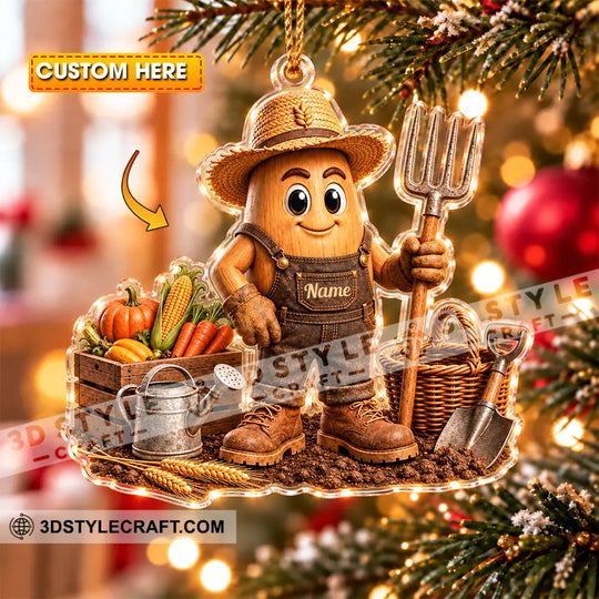 Farmer Home Decor, Christmas Ornament, Personalized Ornament style option 1