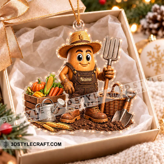 Farmer Home Decor, Christmas Ornament, Personalized Ornament style option 2