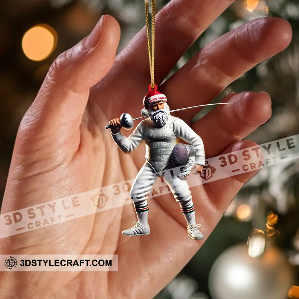 Fencing Christmas Ornament Personalized