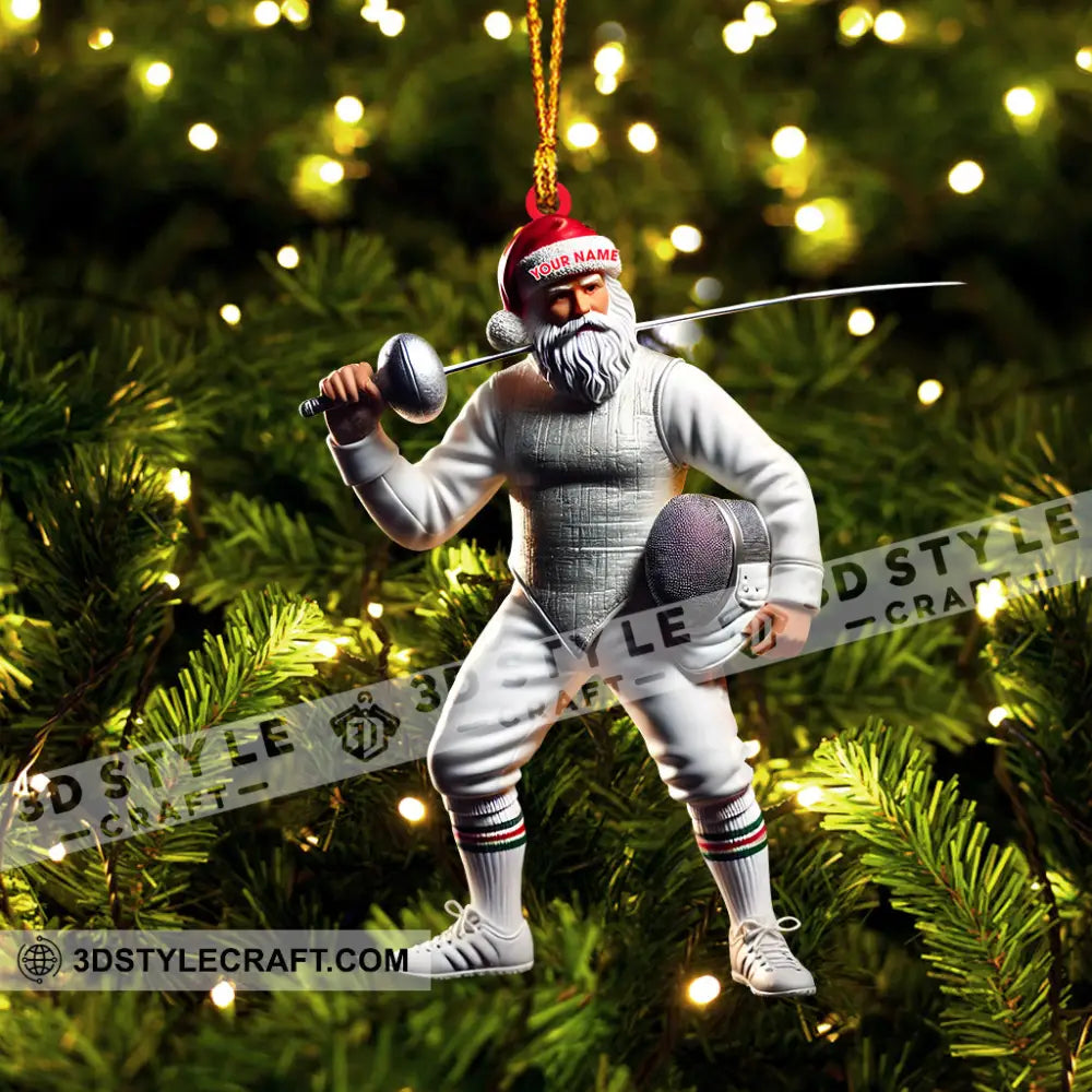 Fencing Christmas Ornament Personalized