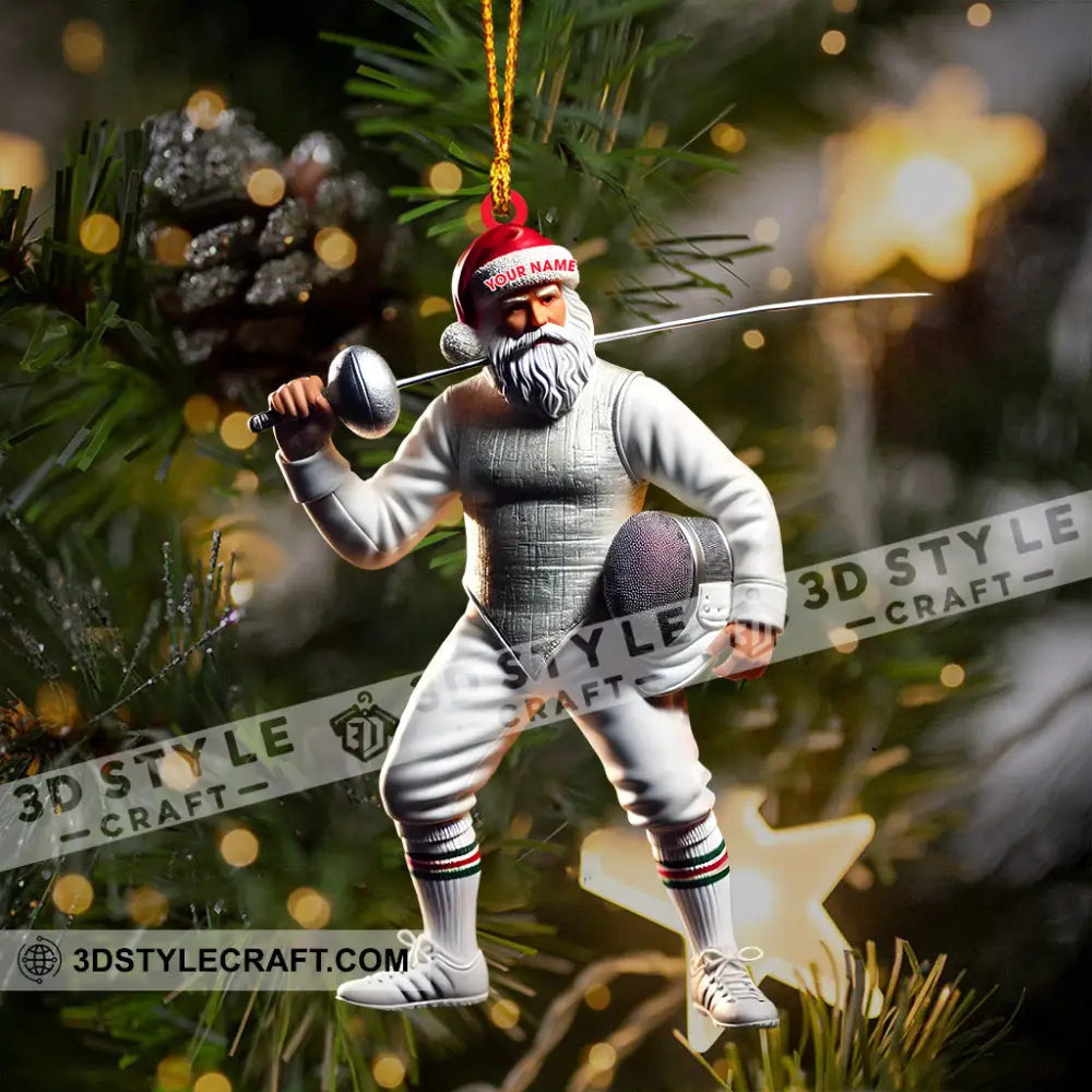 Fencing Christmas Ornament Personalized