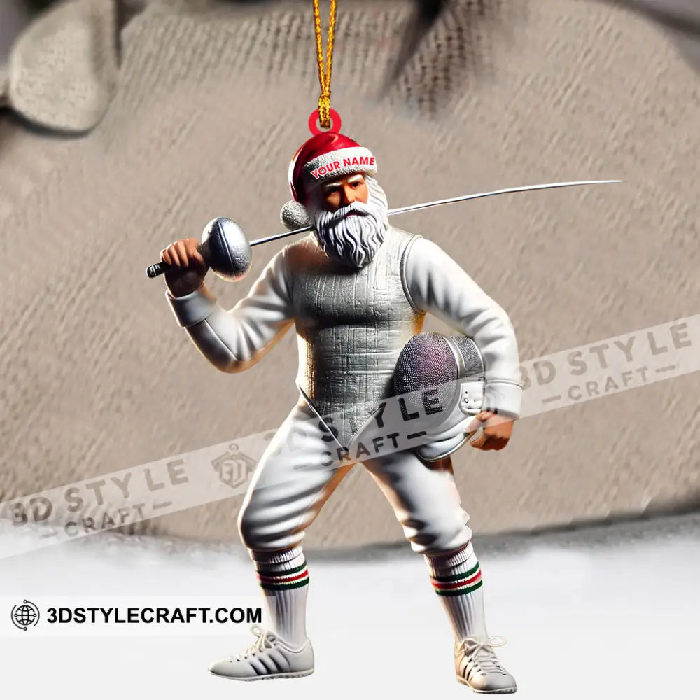 Fencing Christmas Ornament Personalized