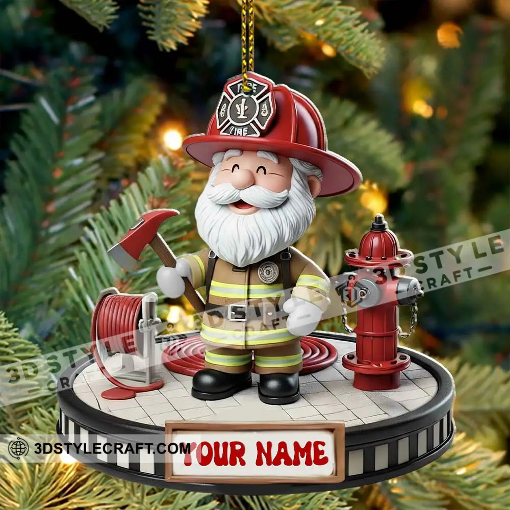 Fireman Santa Home Decor Christmas Ornament Personalized Ornament Ornament