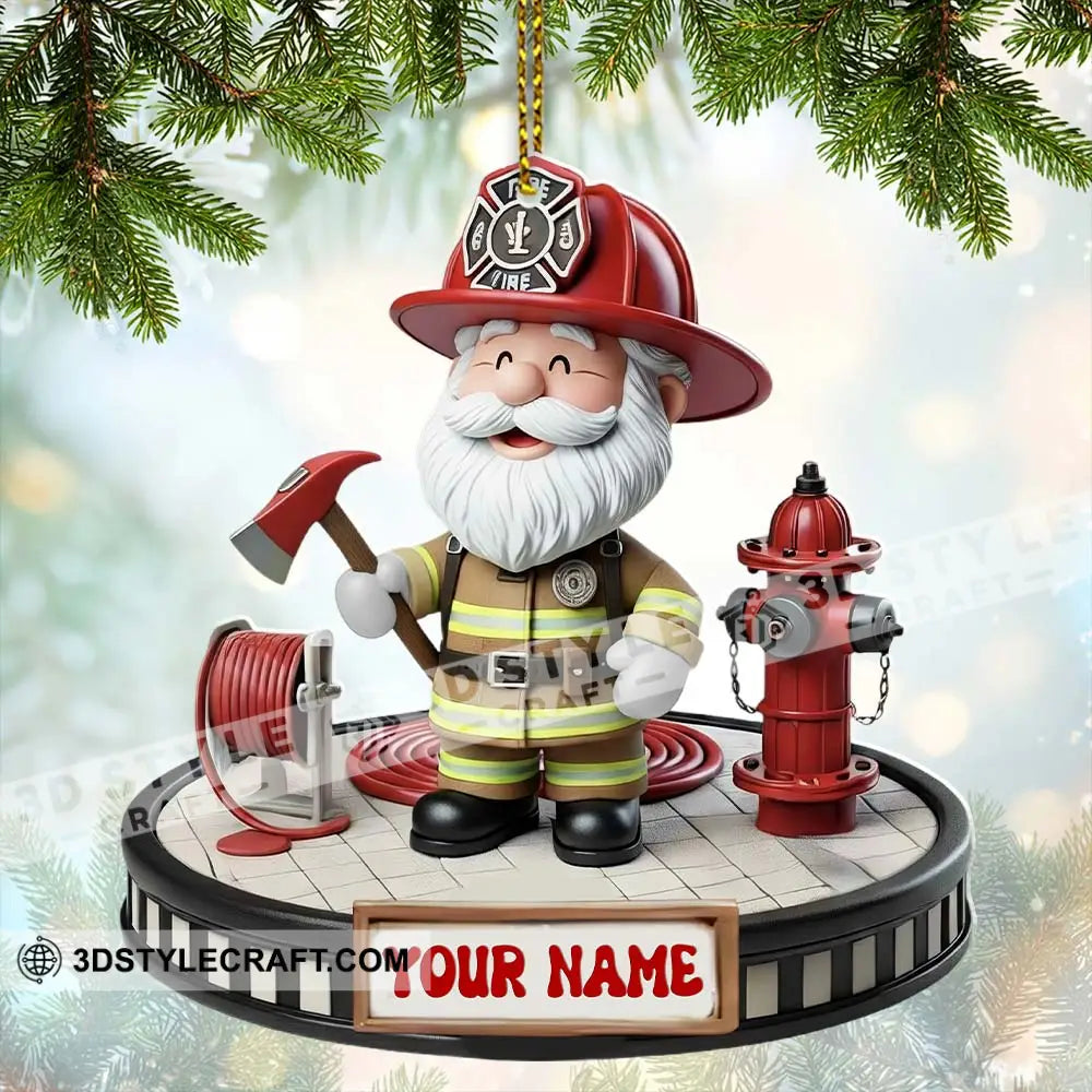 Fireman Santa Home Decor Christmas Ornament Personalized Ornament Ornament