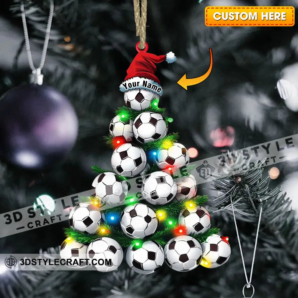 Football Christmas Tree Ornament Personalized 3.54’’ / 1