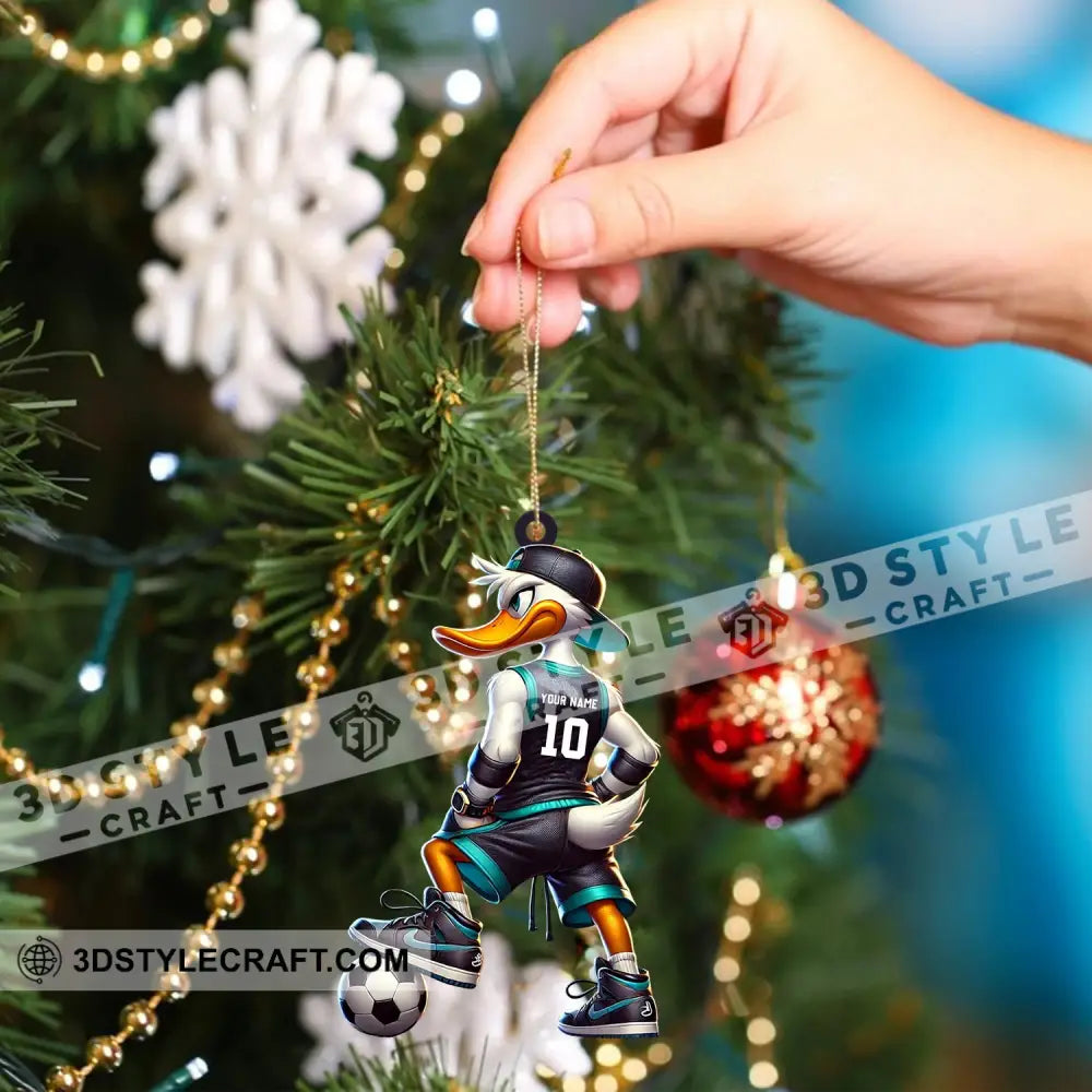 Football Duck Christmas Ornament Personalized