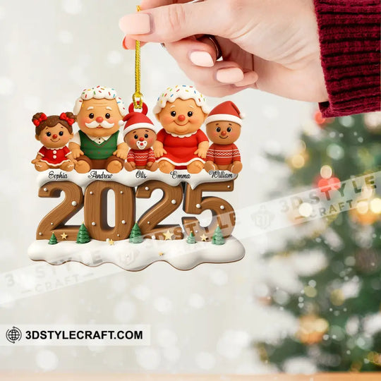Gingerbread Family Home Decor, Christmas Ornament, Personalized Ornament style option 2