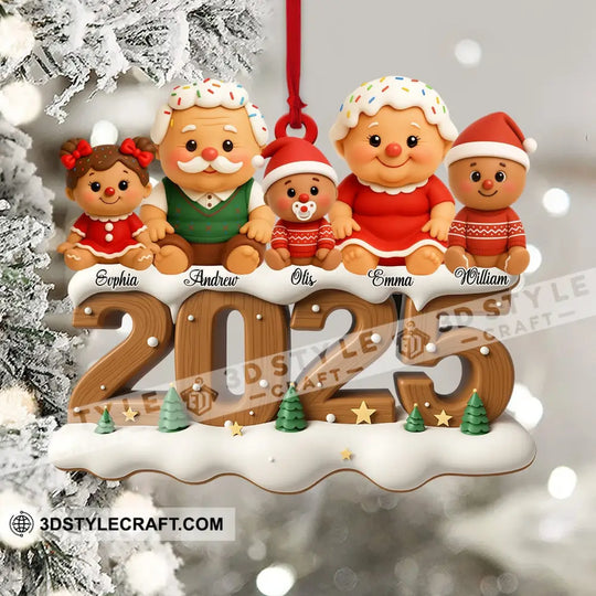 Gingerbread Family Home Decor, Christmas Ornament, Personalized Ornament style option 4