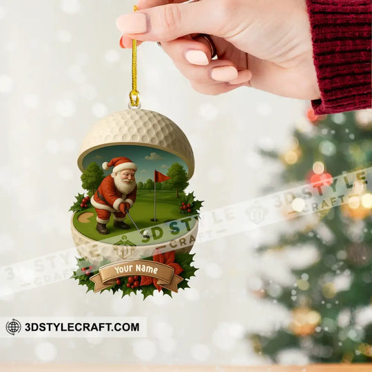Golf Santa, Home Decor, Christmas Ornament, Personalized Ornament style option 2