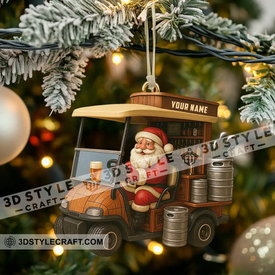 Golf Santa, Home Decor, Christmas Ornament, Personalized Ornament style option 3