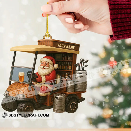Golf Santa, Home Decor, Christmas Ornament, Personalized Ornament style option 2