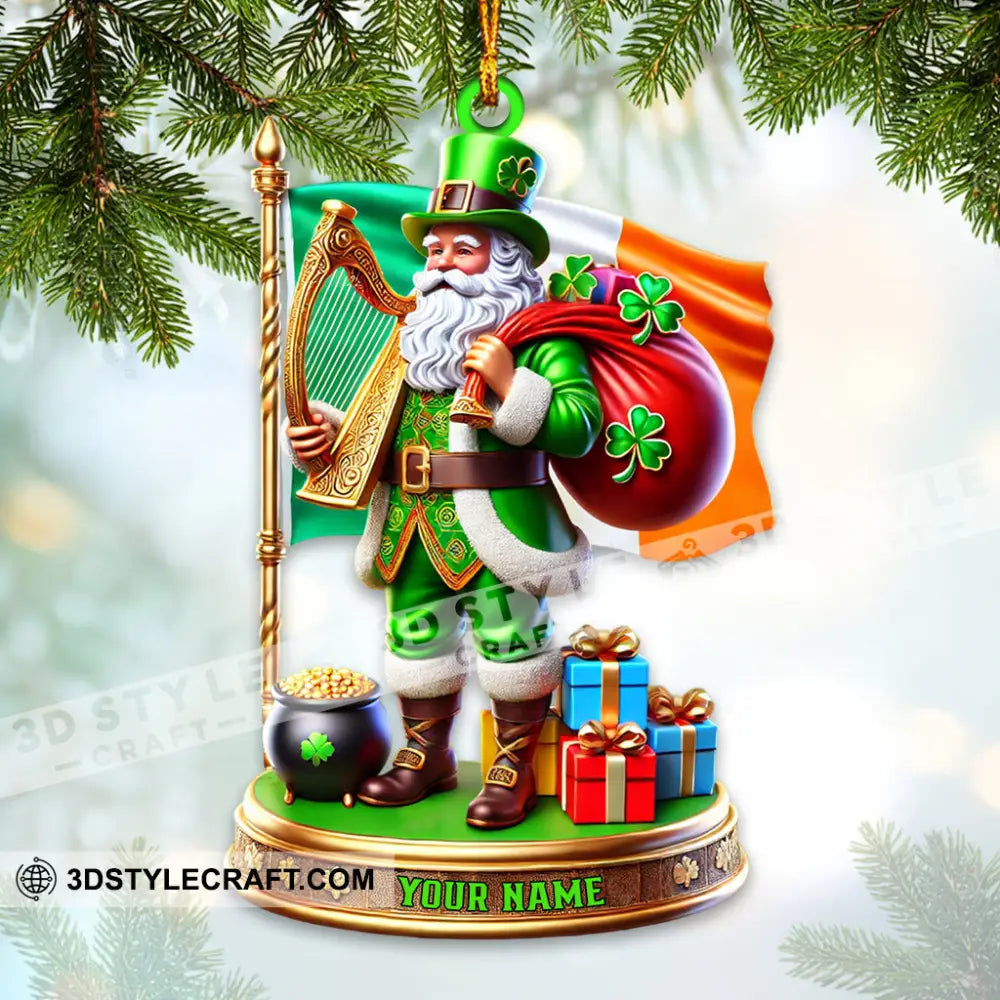 Green Santa Ornament Personalized 3.54’’ / 1