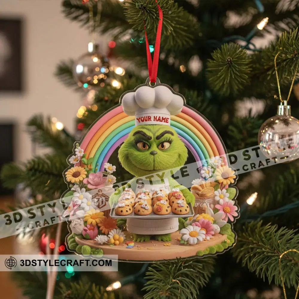 Grinch Baker Home Decor Christmas Ornament Personalized Ornament Ornament