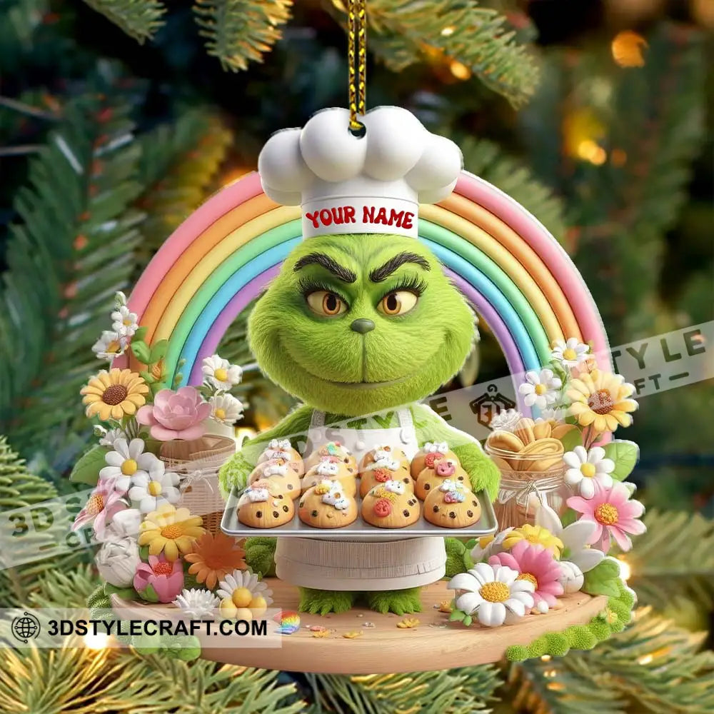 Grinch Baker Home Decor Christmas Ornament Personalized Ornament Ornament