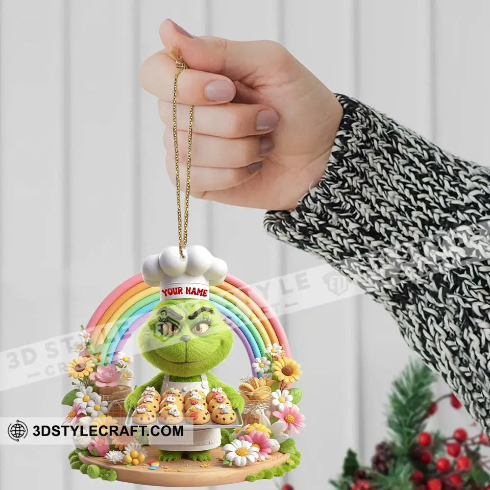 Grinch Baker Home Decor Christmas Ornament Personalized Ornament Ornament