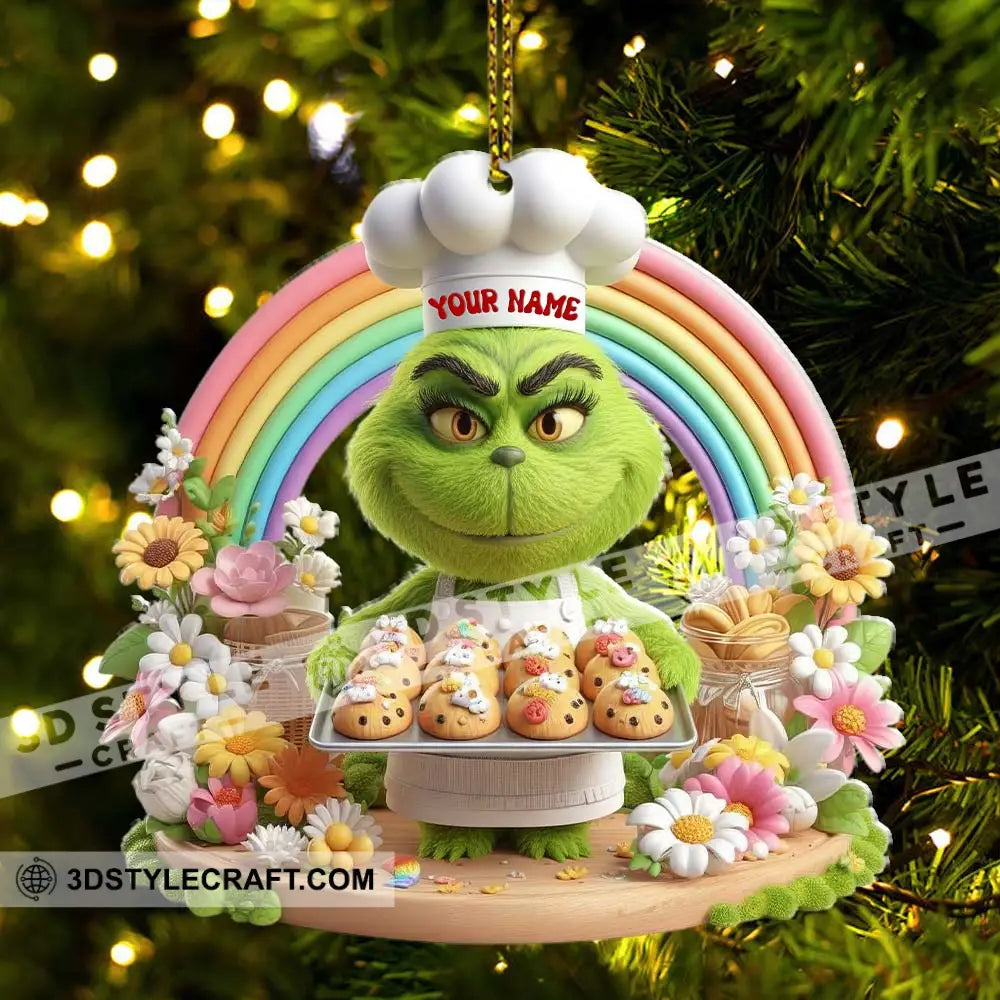 Grinch Baker Home Decor Christmas Ornament Personalized Ornament Ornament
