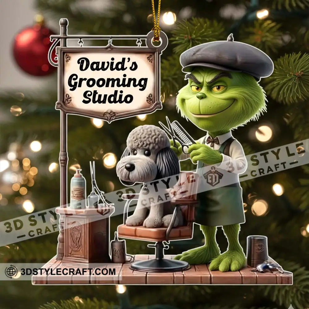 Grinch Grooming Home Decor Christmas Ornament Personalized Ornament Ornament