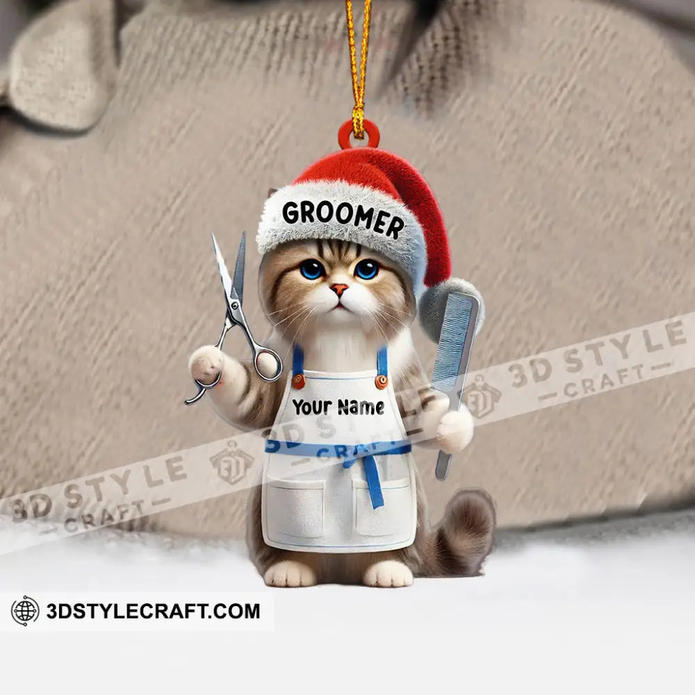 Groomer Cat Home Decor Christmas Ornament Personalized