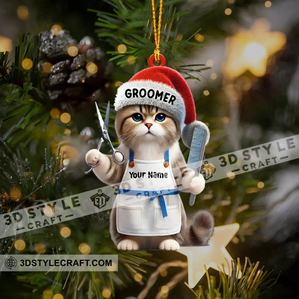 Groomer Cat Home Decor Christmas Ornament Personalized