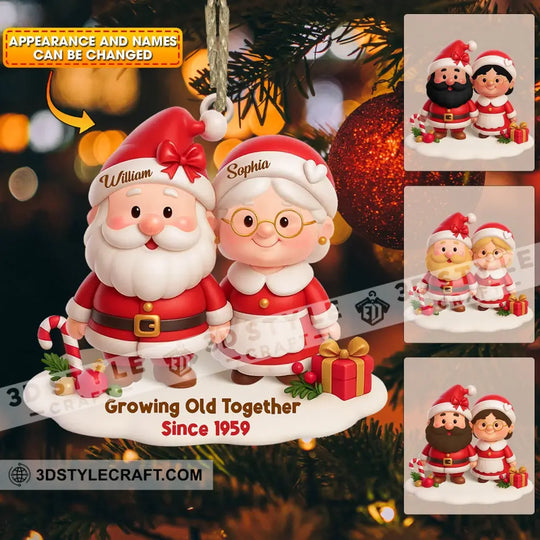 Growing Old Together Christmas, Home Decor, Christmas Ornament, Personalized Ornament style option 1