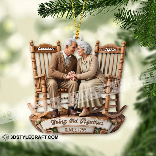 Growing Old Together Couple, Home Decor, Christmas Ornament, Personalized Ornament style option 3