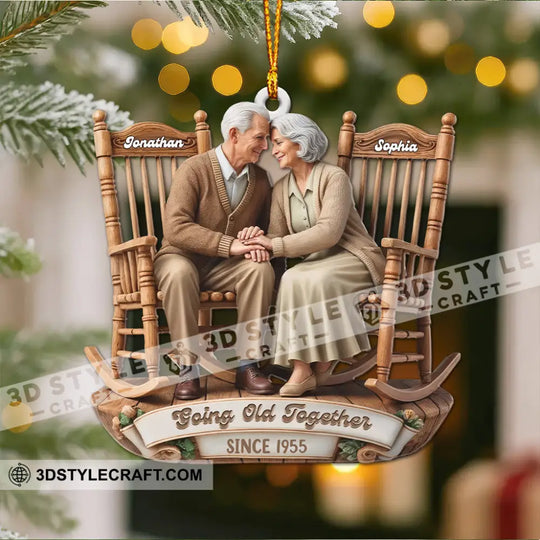 Growing Old Together Couple, Home Decor, Christmas Ornament, Personalized Ornament style option 2