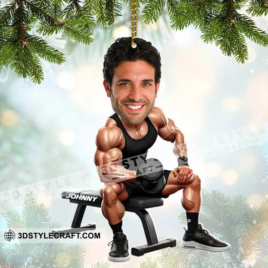 Gym Lover Home Decor, Christmas Ornament, Personalized Ornament style option 2