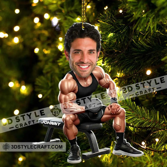 Gym Lover Home Decor, Christmas Ornament, Personalized Ornament style option 3